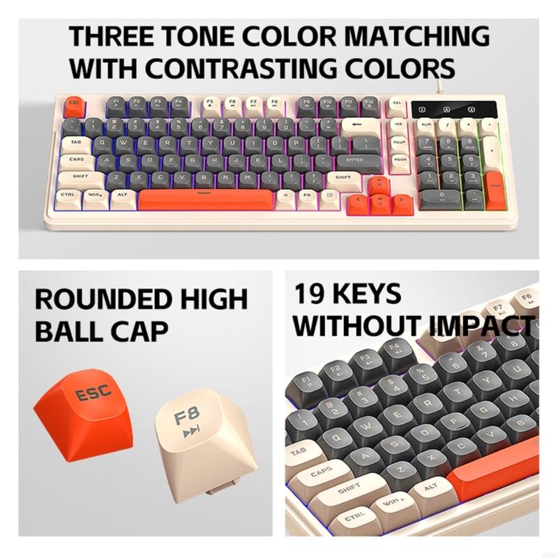 Gaming Keyboard And Mouse Combo - 98 Tombol Keyboard Mouse Combo RGBs