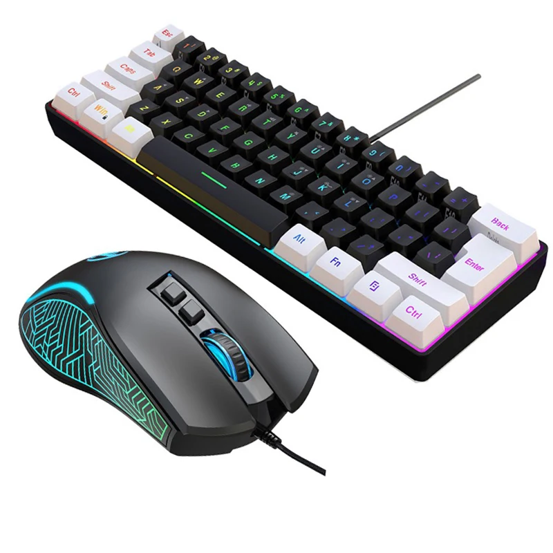 Gaming Keyboard And Mouse Set - Keyboard dan Mouse 60% Combo Kit