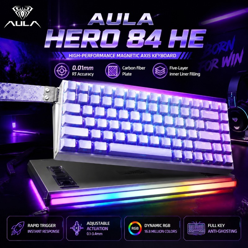 Gaming Keyboard Mechanical - AULA HERO84 Keyboard Gaming Mekanis Magnetik