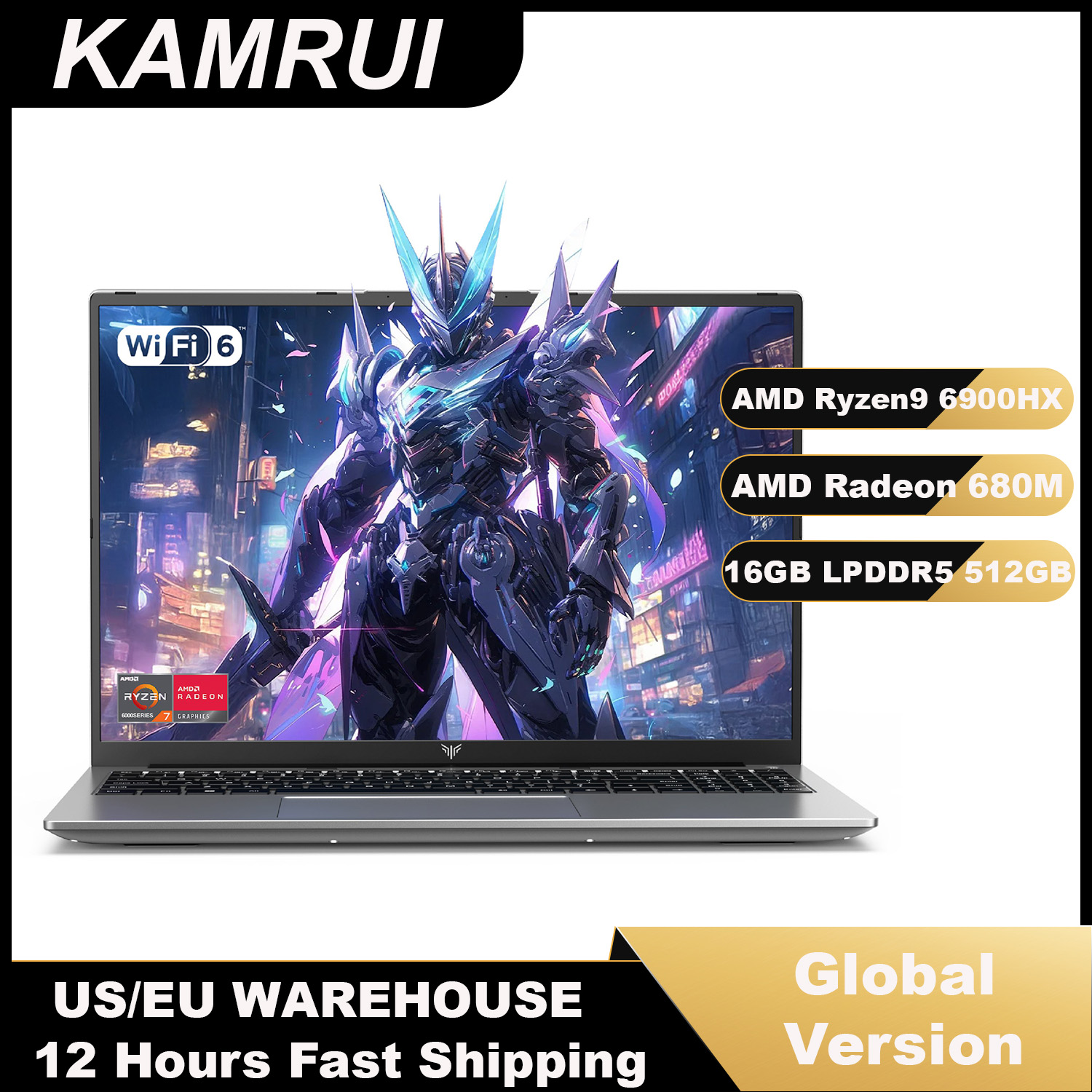 Keyboard Gaming Mac - KAMRUI Laptop 16 inci AMD Ryzen