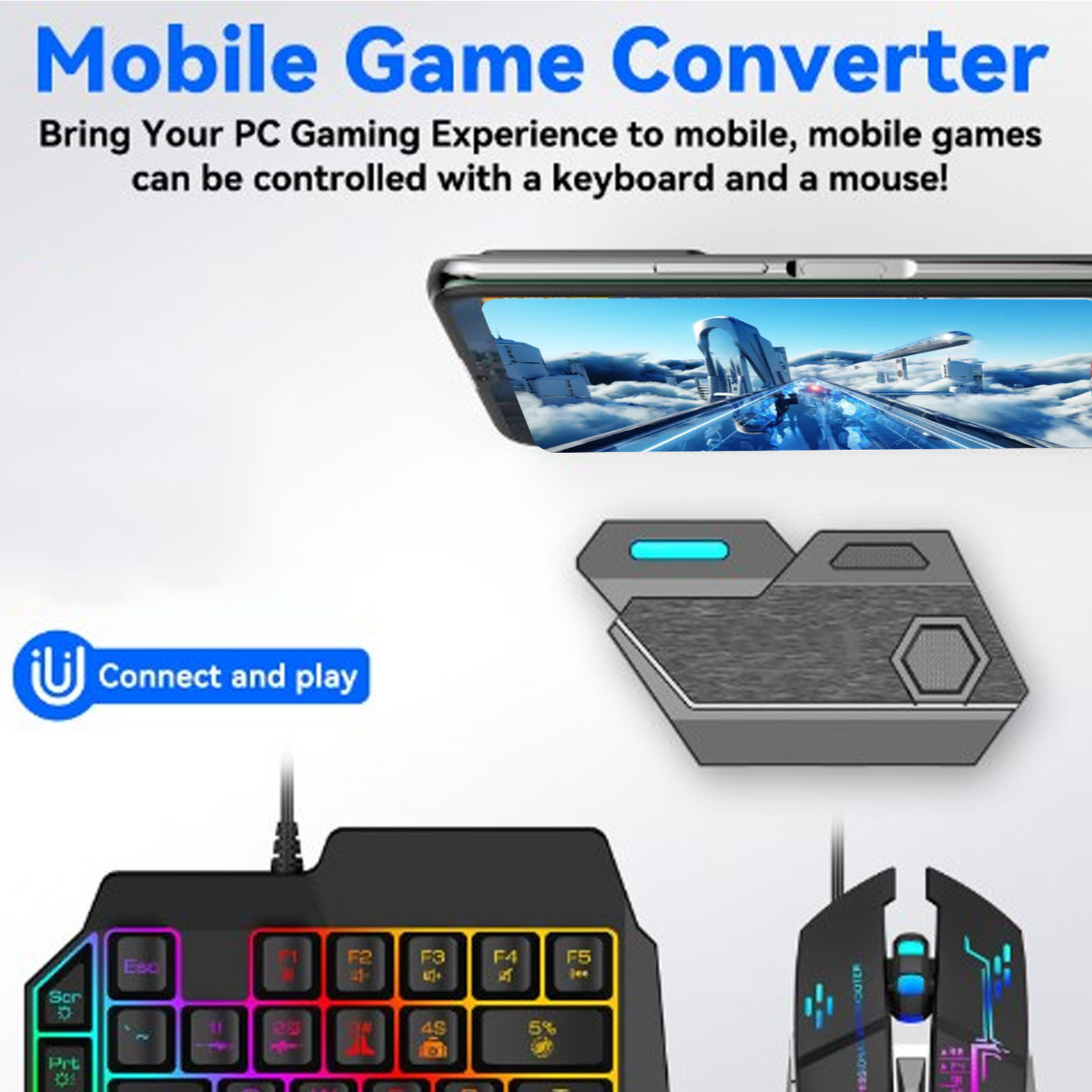 Gaming Keyboard And Mouse Combo - Paket Combo Game Mobile Koneksi Bluetooth
