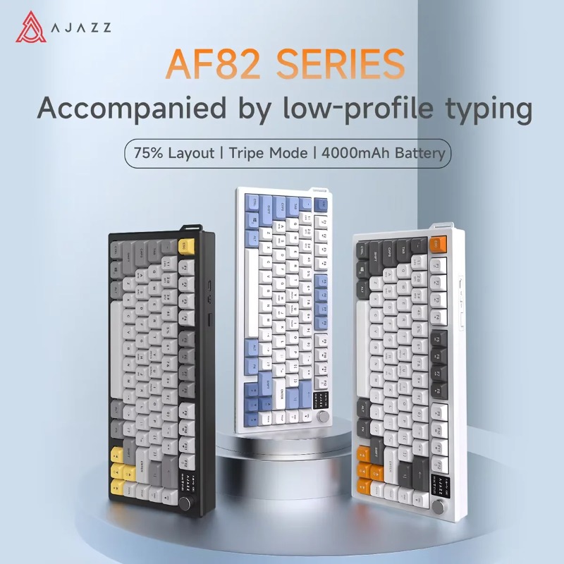 Keyboard Gaming Mac - AJAZZ AF82 Keyboard Tri-Mode 75% dengan