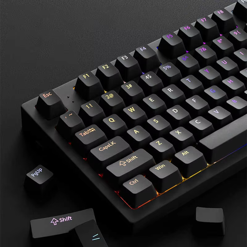 Keyboard Gaming Black - 130+ Tombol Hitam Kustom Double Shot