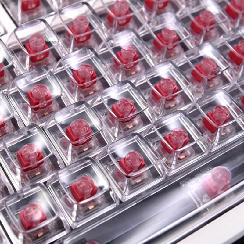 132 Tombol Keycaps Kristal Tra - Keyboard Gaming Black ulasan dan harga