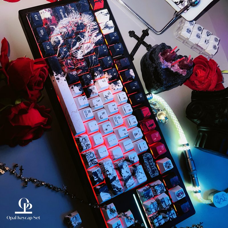 Keycap Tema Hitam Putih PBT Li - Keyboard Gaming Black ulasan dan harga
