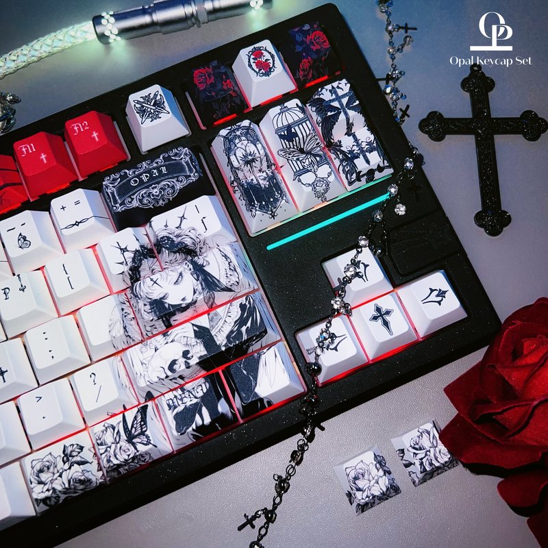 Keycap Tema Hitam Putih PBT Li - Keyboard Gaming Black ulasan dan harga