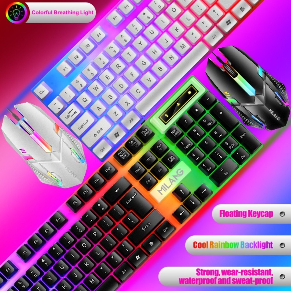 Set keyboard dan mouse dengan  - Gaming Keyboard And Mouse Set ulasan dan harga