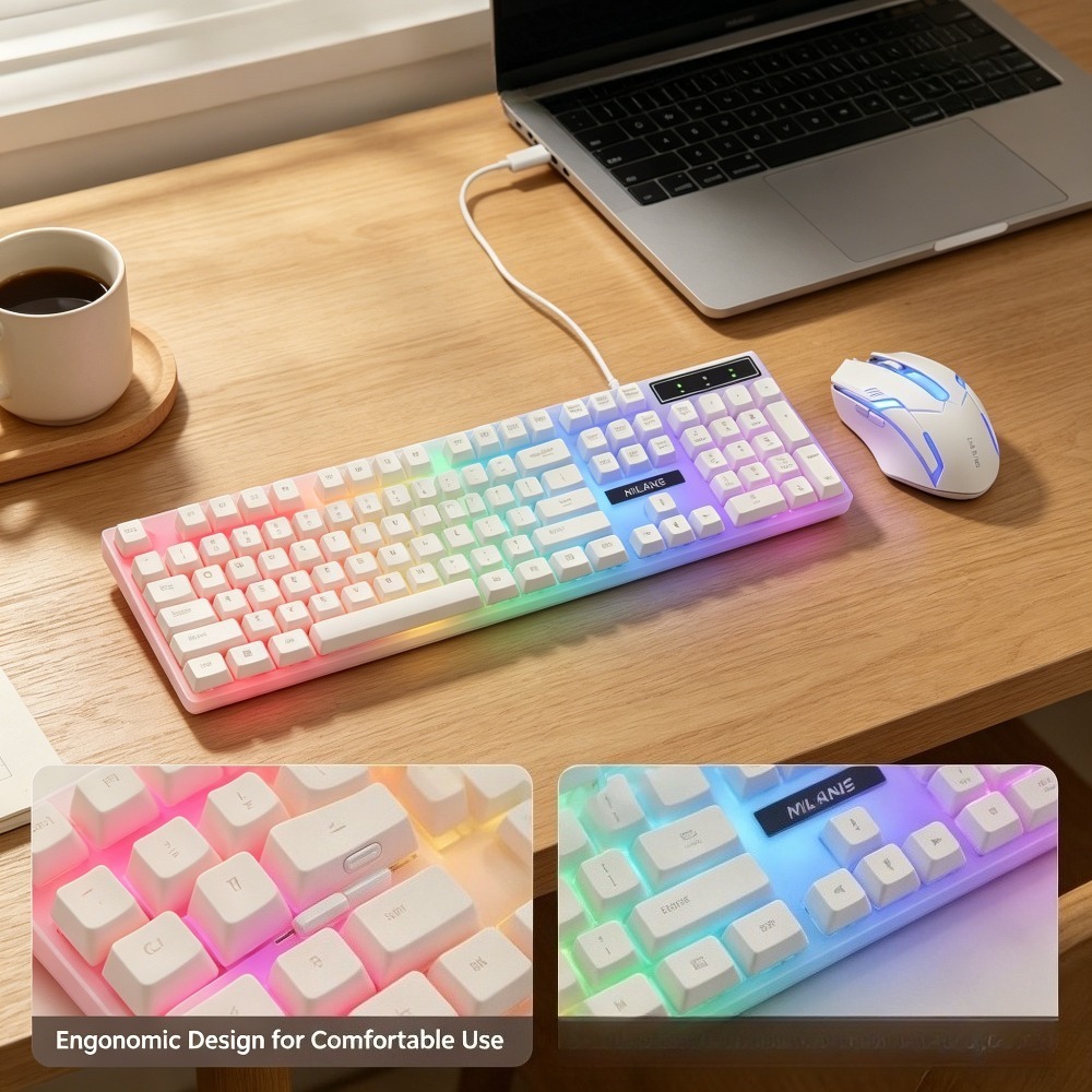 Set keyboard dan mouse dengan  - Gaming Keyboard And Mouse Set ulasan dan harga