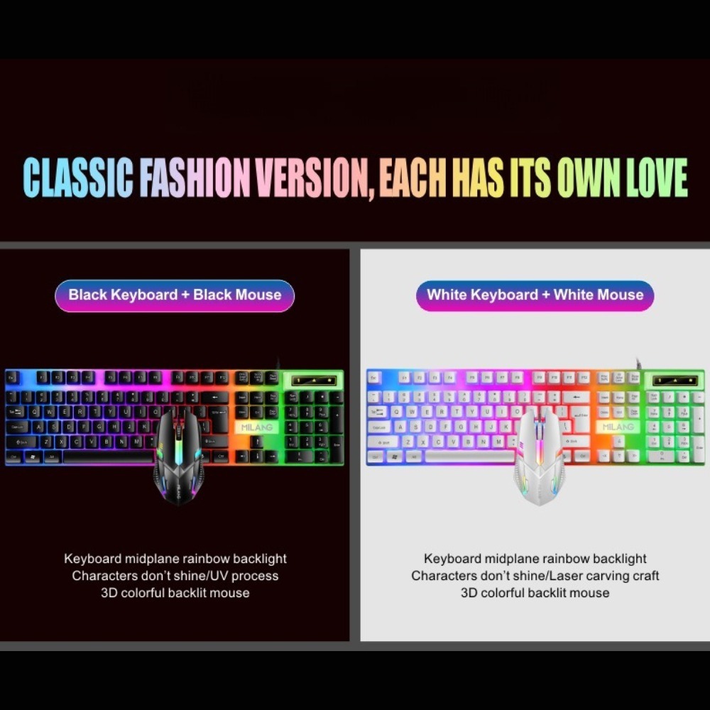 Set keyboard dan mouse dengan  - Gaming Keyboard And Mouse Set ulasan dan harga