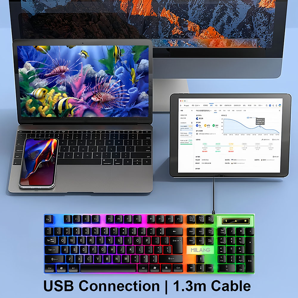 KEBIDUMEI Keyboard Berkabel US - Gaming Keyboard And Mouse Set ulasan dan harga