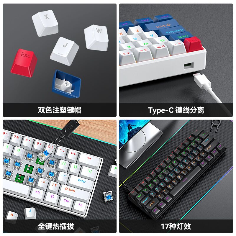 T-WOLF T60 61 Tombol Keyboard  - Gaming Keyboard Not Typing ulasan dan harga