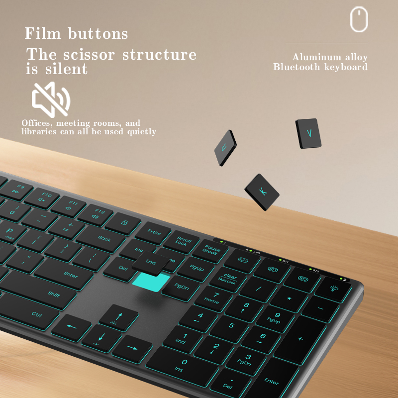Keyboard Bluetooth Lampu Latar - Gaming Keyboard No Number Pad ulasan dan harga