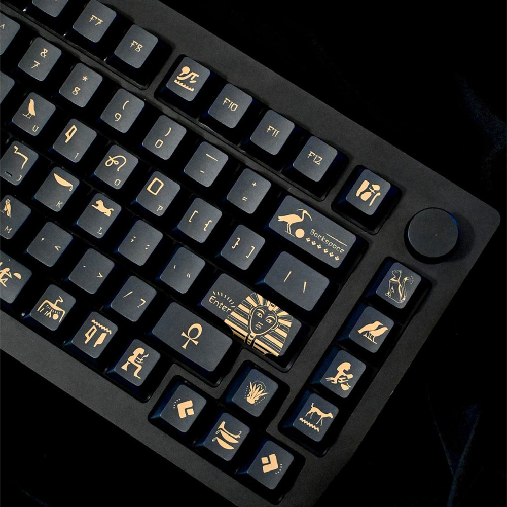 142 kunci Firaun Keycap PBT ba - Keyboard Gaming Black ulasan dan harga