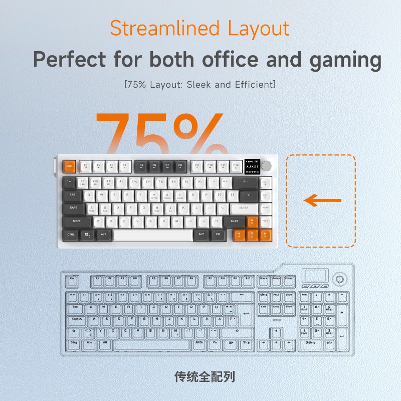 AJAZZ AF82 Keyboard Tri-Mode 7 - Keyboard Gaming Mac ulasan dan harga