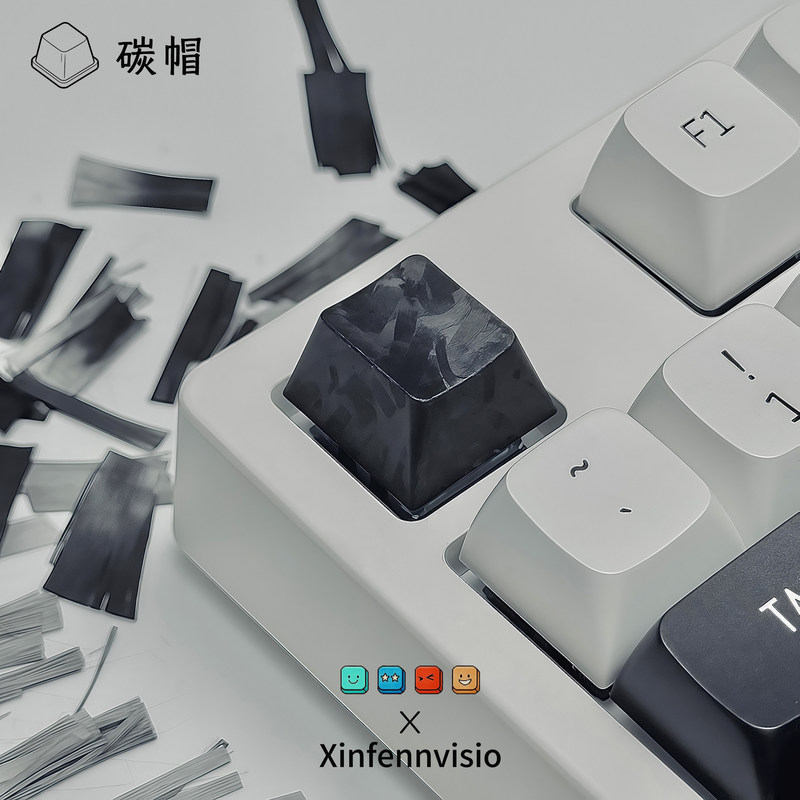 Keycap Serat Karbon Hitam 1 Bu - Keyboard Gaming Black ulasan dan harga