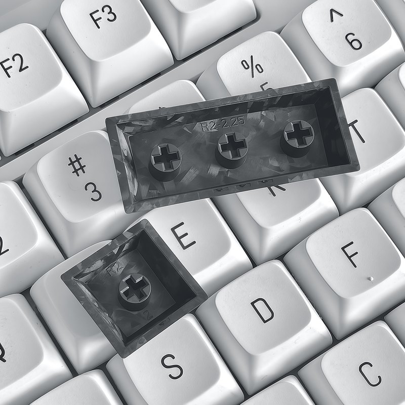Keycap Serat Karbon Hitam 1 Bu - Keyboard Gaming Black ulasan dan harga