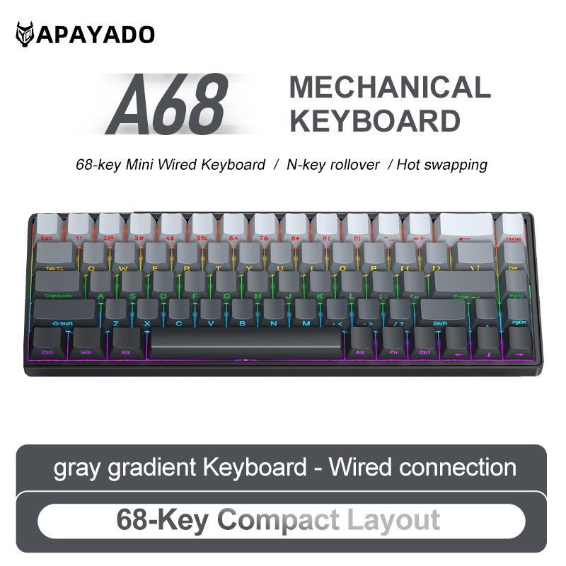 APAYADO A68 Keyboard Mekanis B - Gaming Keyboard Bundle ulasan dan harga