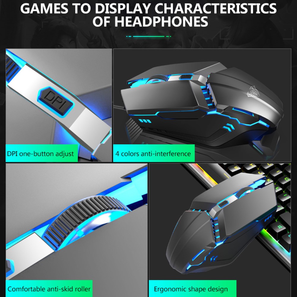 AULA Keyboard dan Mouse Gaming - Gaming Keyboard And Mouse Set ulasan dan harga